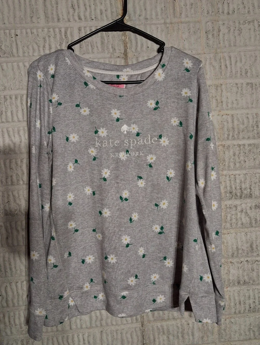 kate spade Gray Floral Sweatshirt with White Daisies